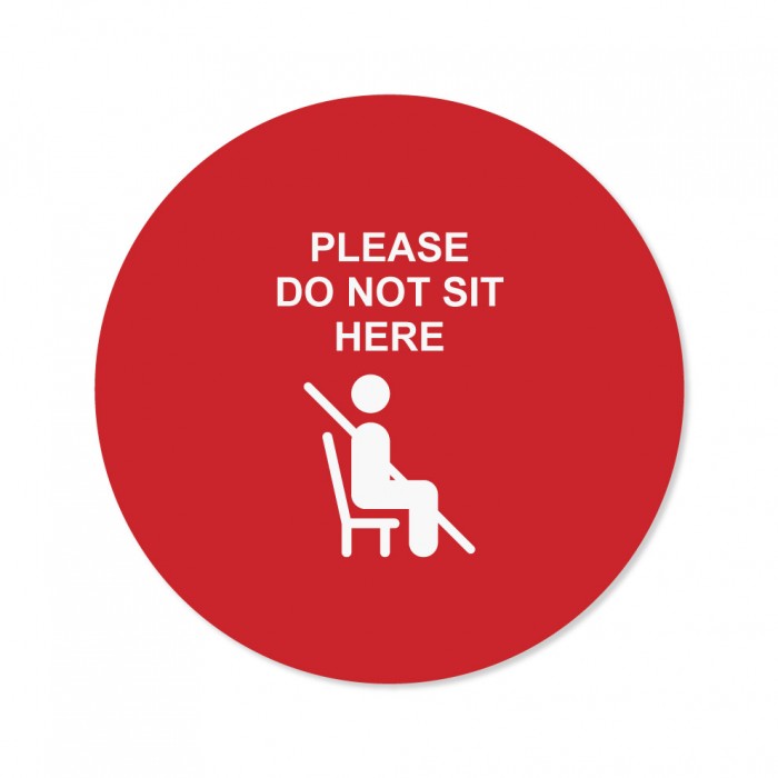 Covid-19 Chair Sticker Please do not sit here Red 26cm 3pcs